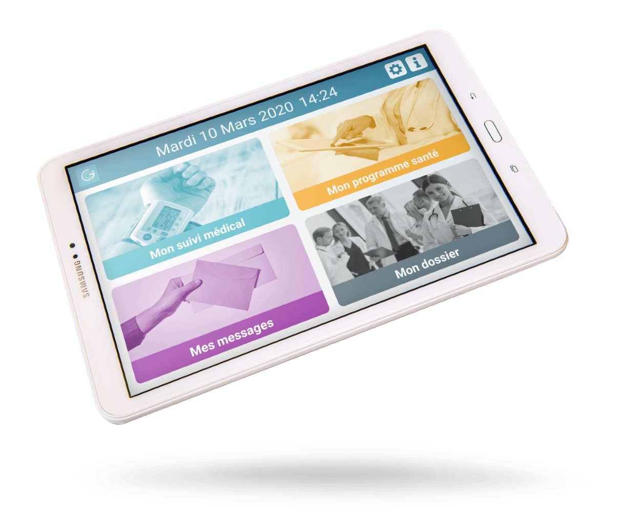 Tablette application télésuivi médical Génération Care