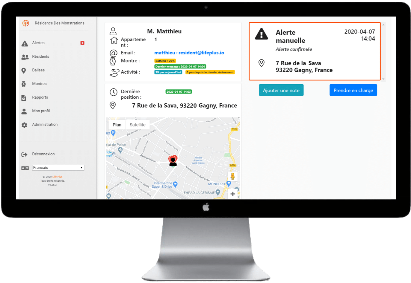 Localisation GPS, détection de sortie de zone et fugue de la solution d'assistance Dona Care